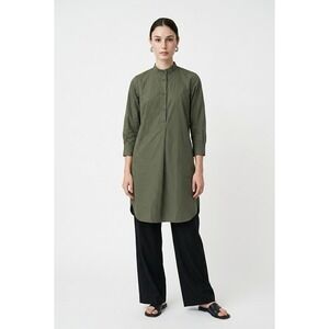 Lareida Parisienne Tunic Dress Top Women 40 (8) Olive Green Lagenlook Minimalist